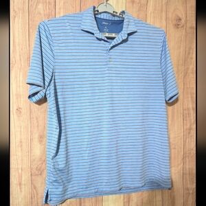 Johnnie-O Mens XL Crew Striped Jersey Performance Polo Stripe Maliblu Multicolor